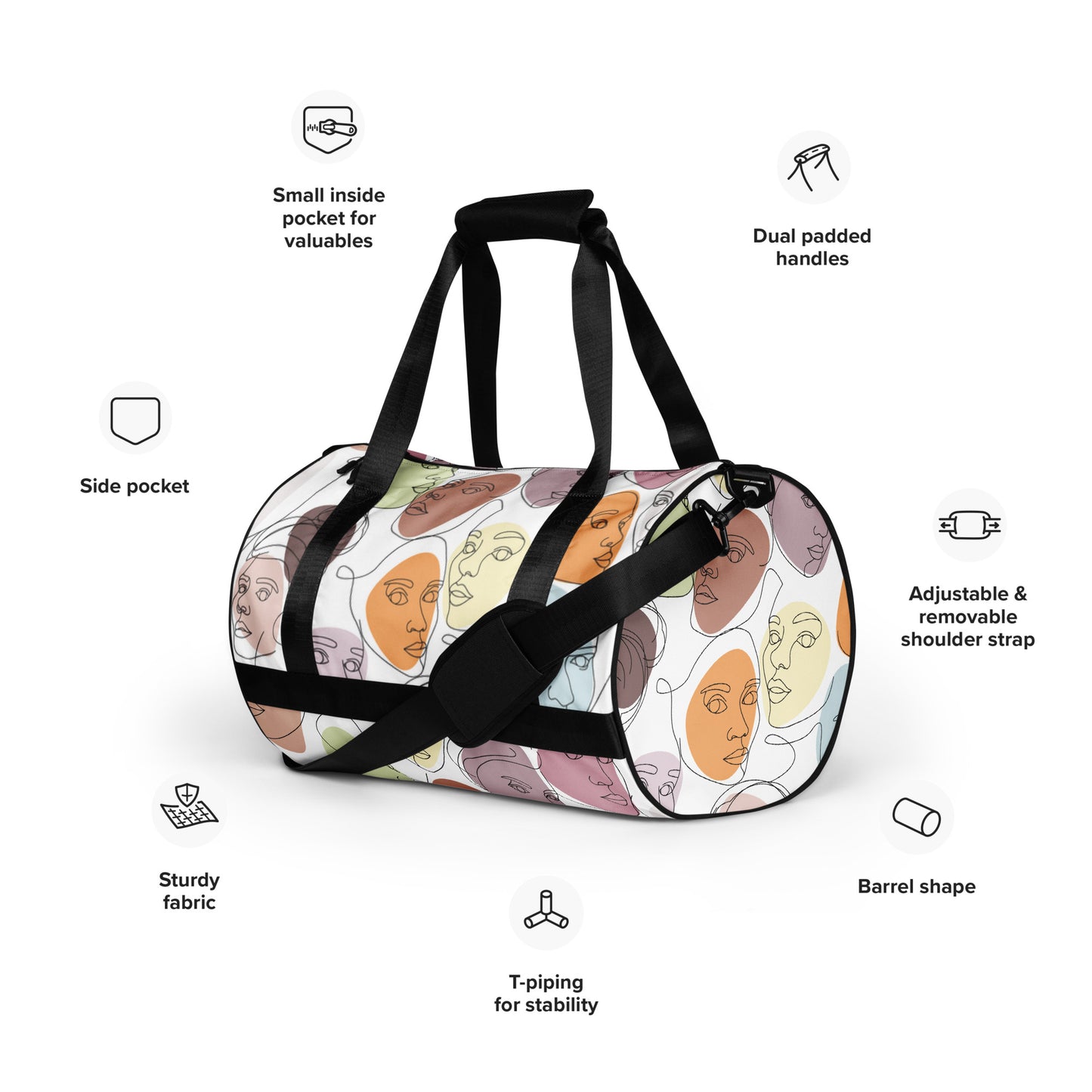 All-over print gym bag