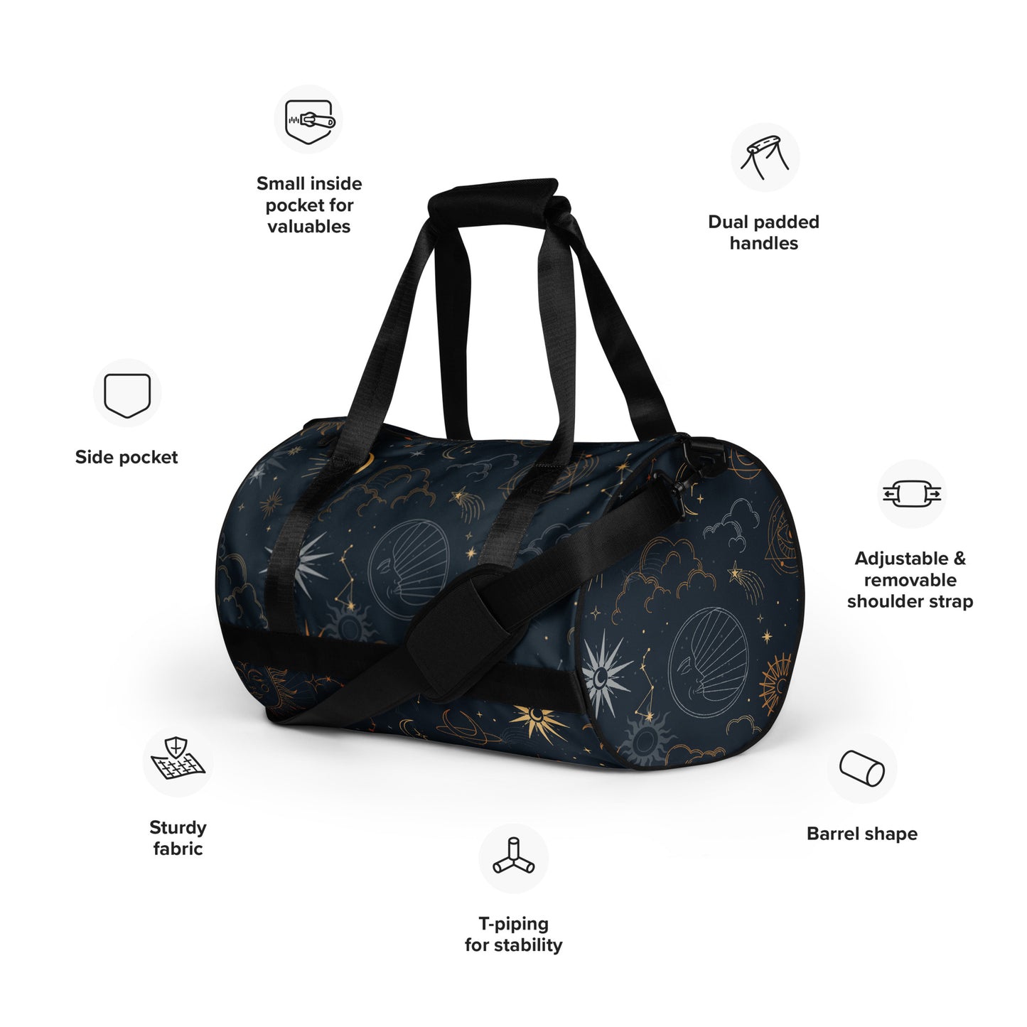 All-over print gym bag