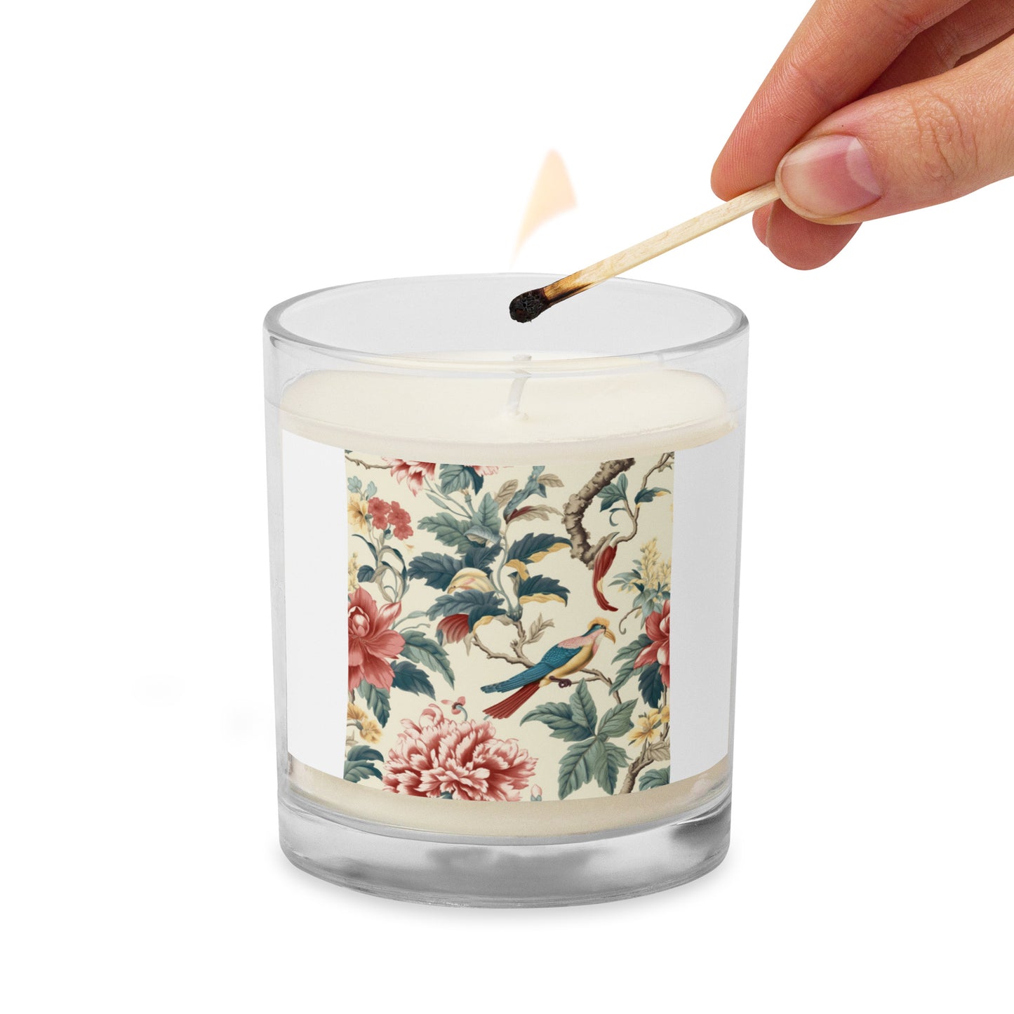 Glass jar soy wax candle