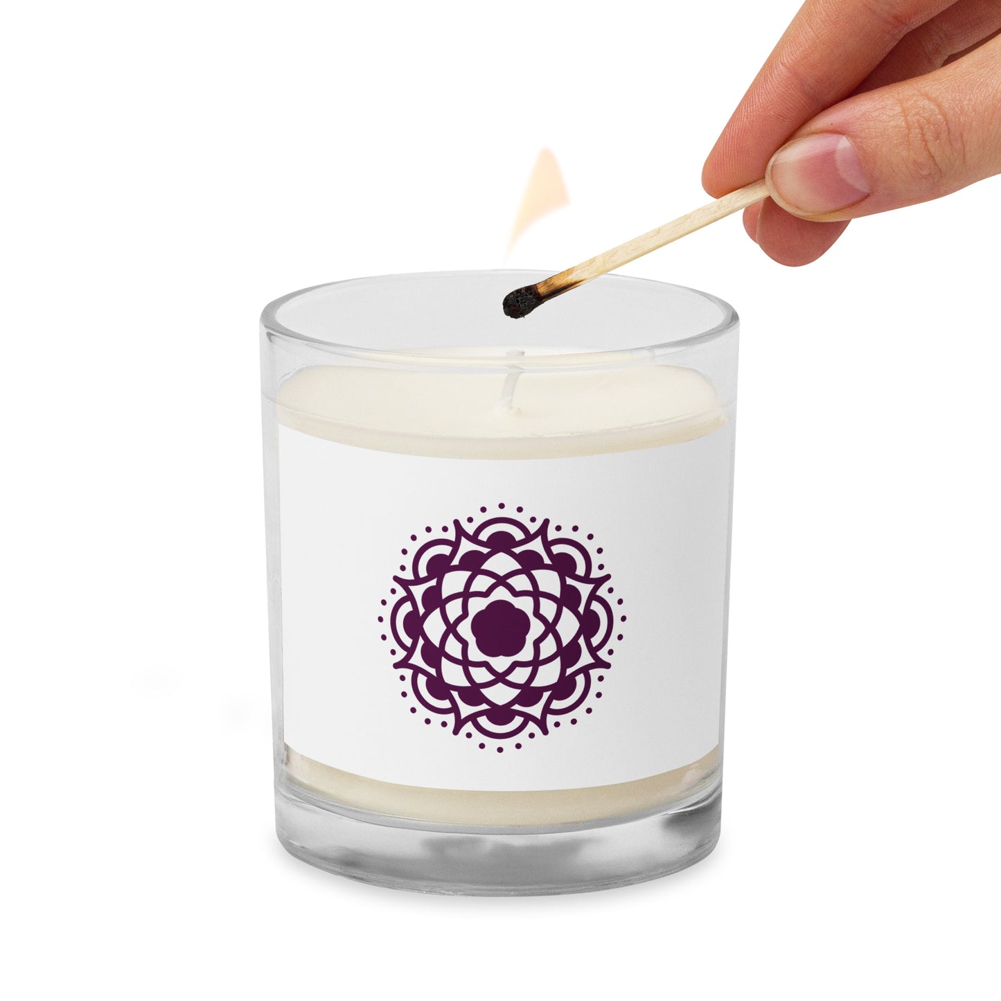 Glass jar soy wax candle