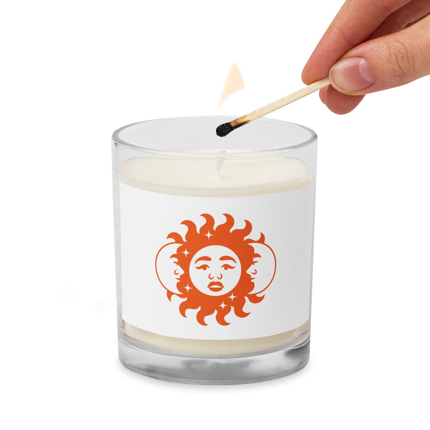 Glass jar soy wax candle