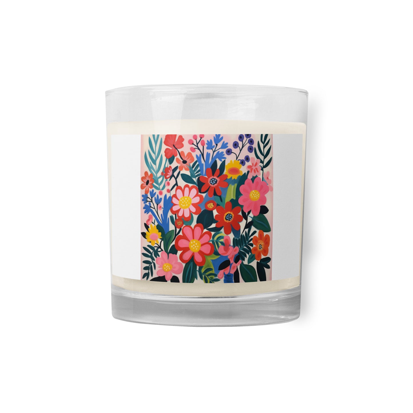 Glass jar soy wax candle