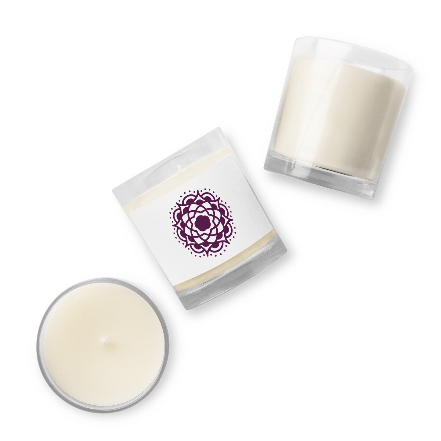 Glass jar soy wax candle