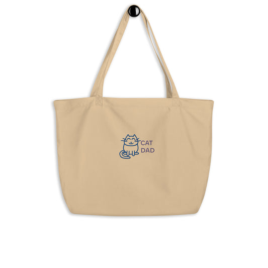 Large Embroidery organic tote bag